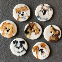 Assorted Dogs Smaller Medium Circular Buttons